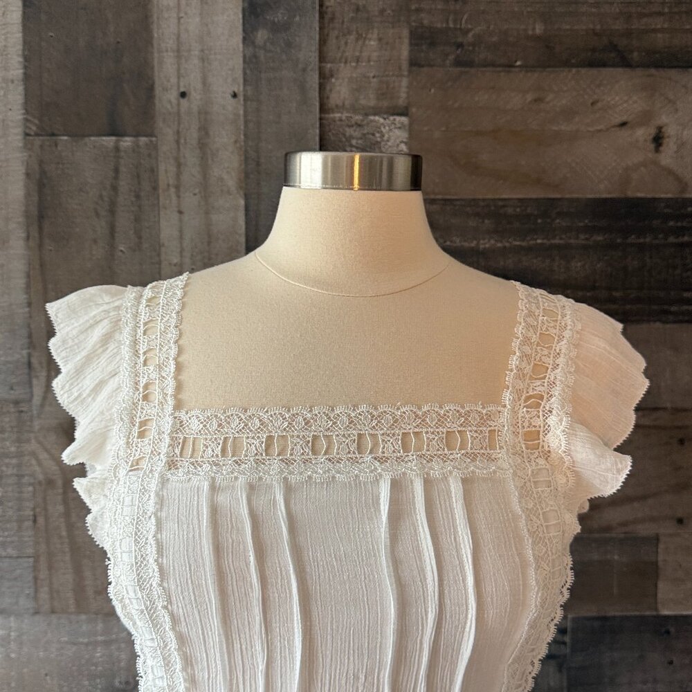 Anthropologie Entro white lace dress medium angelic cottagecore festival boho - Picture 2 of 11